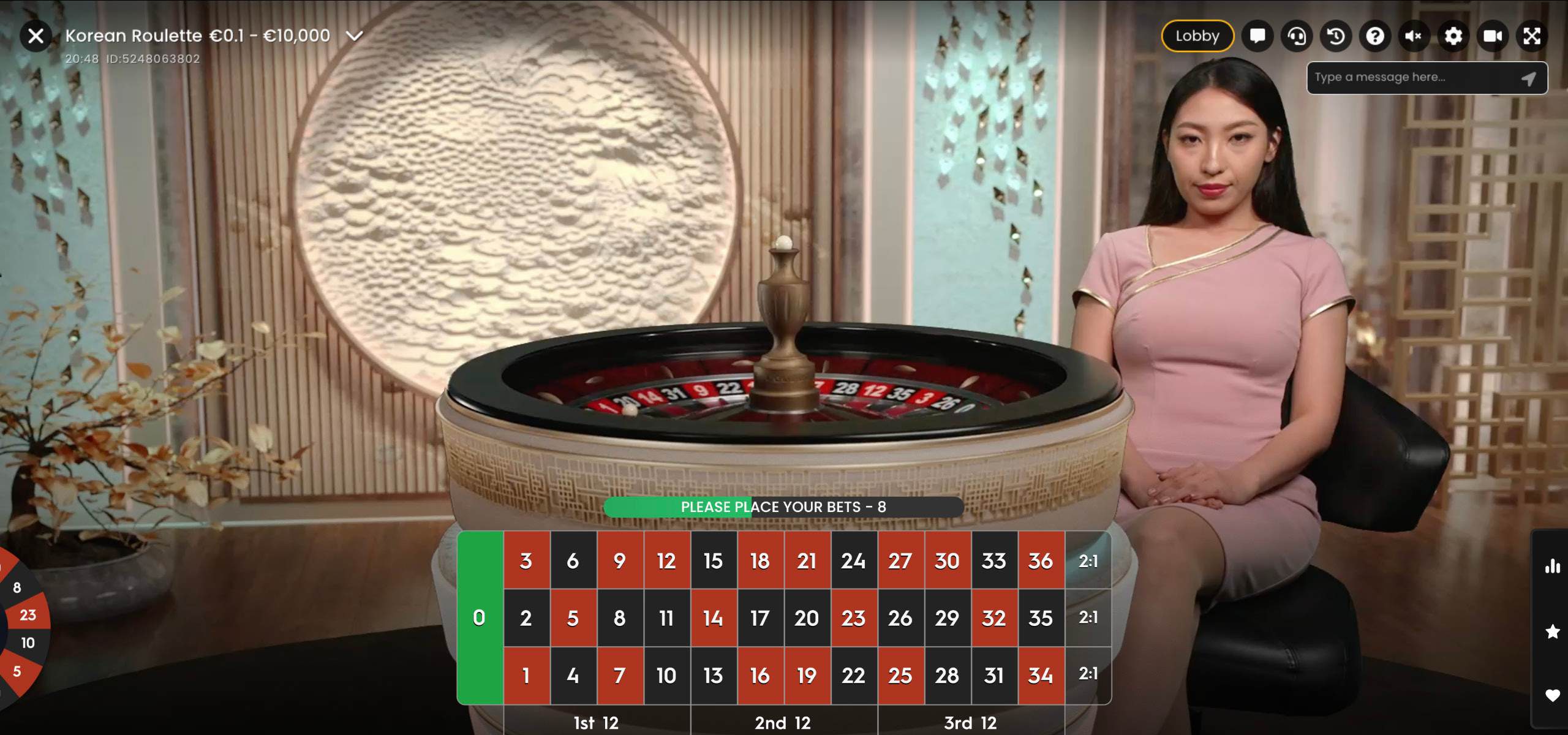 Korean Baccarat & Roulette, live casino chroma studio designed by Ozan Can Çiçek