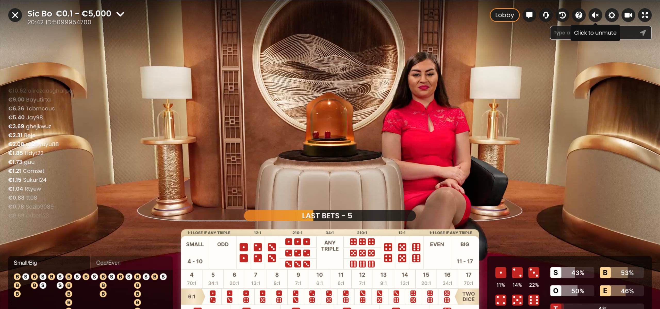 Sic Bo, live casino chroma studio designed by Ozan Can Çiçek