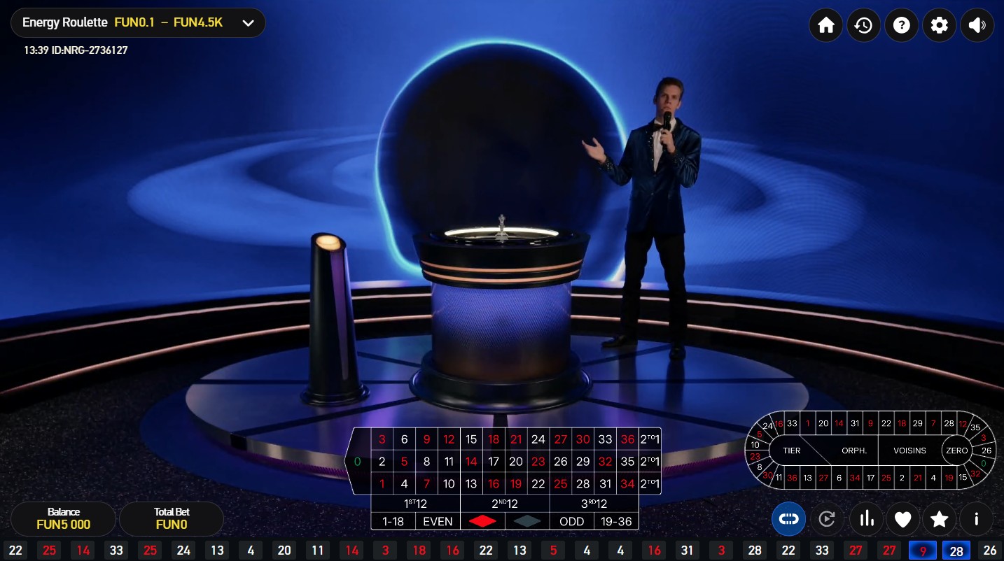 Energy Roulette, live casino live casino studio designed by Ozan Can Çiçek